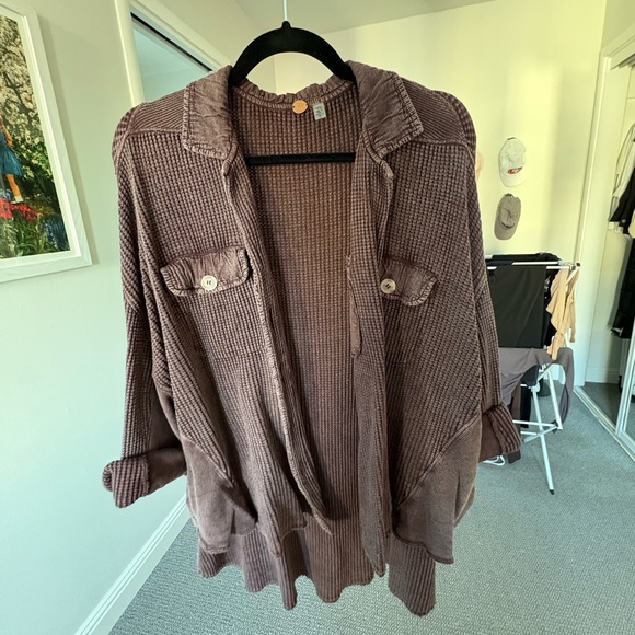 Free people maroon shacket - Picture 4 of 5